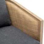 Sillón giratorio tipo barril de ratán negro carbón, 1 asiento