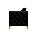 Sillón Acentual de Terciopelo con Patas de Metal Dorado, Asiento Individual – Azul Marino / Negro / Beige / Caqui