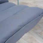 Sillón de suelo giratorio de microfibra gris, respaldo ajustable, asiento individual