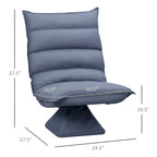 Sillón de suelo giratorio de microfibra gris, respaldo ajustable, asiento individual
