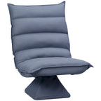 Sillón de suelo giratorio de microfibra gris, respaldo ajustable, asiento individual