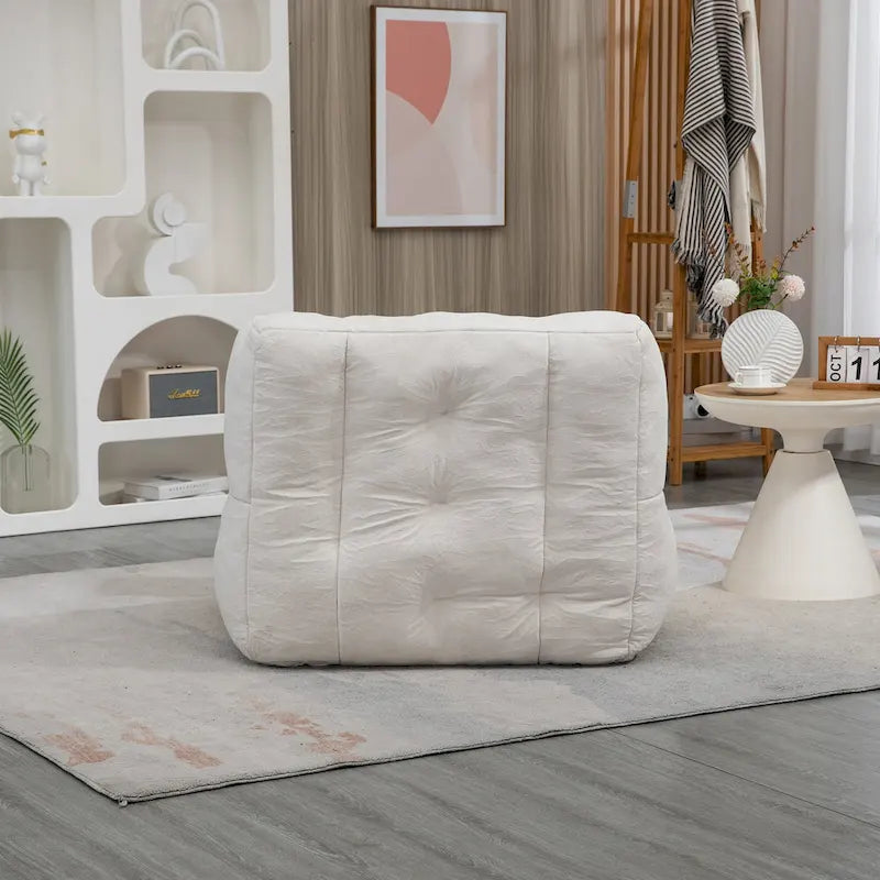 Sillón tapizado en terciopelo con otomana – Asiento individual, 6 colores