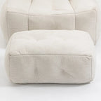 Sillón tapizado en terciopelo con otomana – Asiento individual, 6 colores
