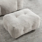 Sillón tapizado en terciopelo con otomana – Asiento individual, 6 colores