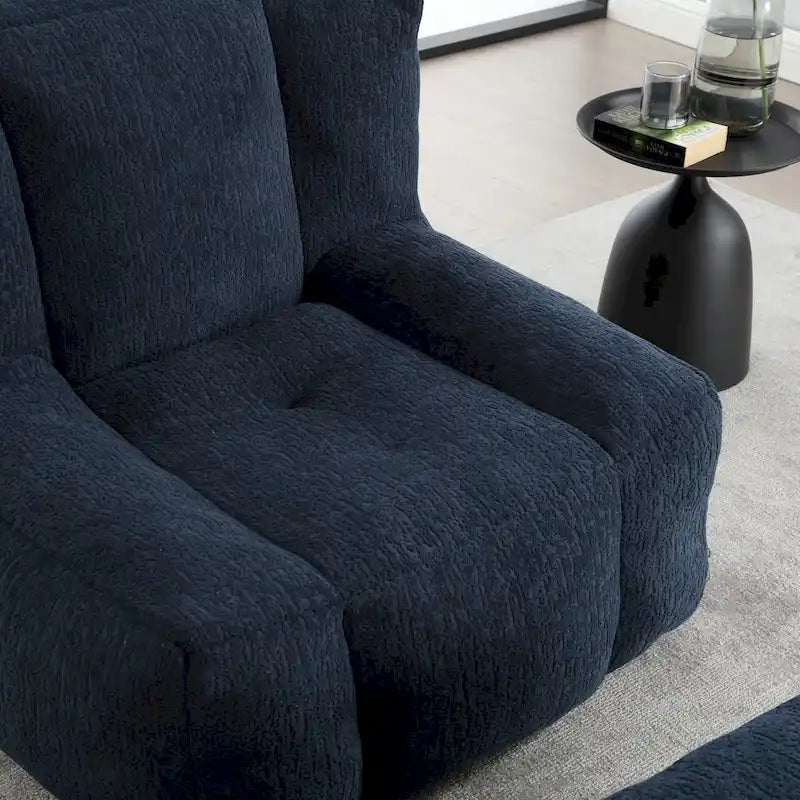 Sillón tapizado en terciopelo con otomana – Asiento individual, 6 colores