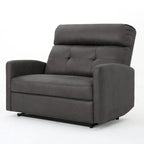 Sillón reclinable eléctrico gris pizarra, asiento ancho capitoné, individual