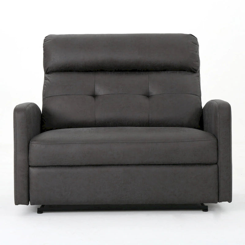 Sillón reclinable eléctrico gris pizarra, asiento ancho capitoné, individual