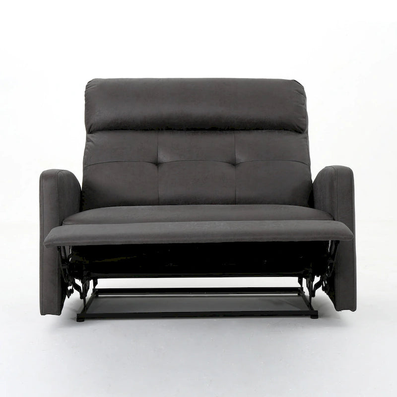 Sillón reclinable eléctrico gris pizarra, asiento ancho capitoné, individual