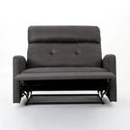 Sillón reclinable eléctrico gris pizarra, asiento ancho capitoné, individual