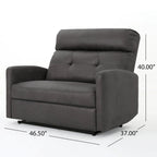 Sillón reclinable eléctrico gris pizarra, asiento ancho capitoné, individual