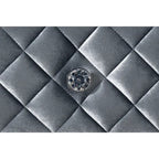 Mesita de noche Glam gris de 3 cajones con acabado de terciopelo, para 1