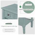 Mesa consola con cajones y estante en colores natural, azul claro, azul marino, beige o negro
