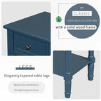 Mesa consola con cajones y estante en colores natural, azul claro, azul marino, beige o negro