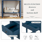 Mesa consola con cajones y estante en colores natural, azul claro, azul marino, beige o negro