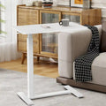 Escritorio de altura regulable para cama con ruedas, 75-110 cm, para 1 persona, color blanco