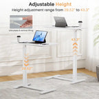 Escritorio de altura regulable para cama con ruedas, 75-110 cm, para 1 persona, color blanco