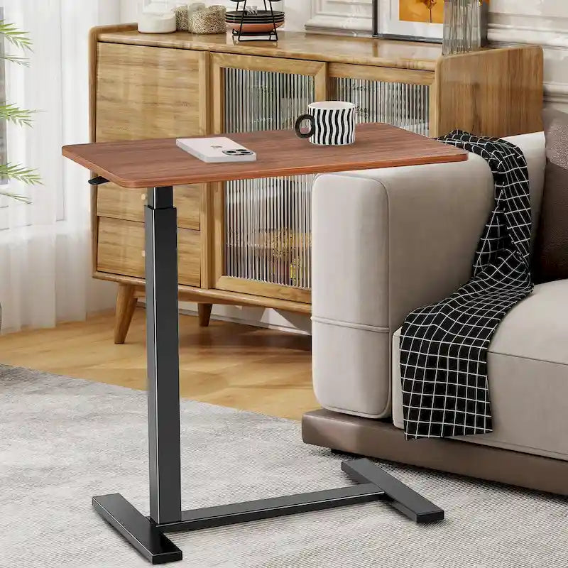 Escritorio de altura regulable para cama con ruedas, 75-110 cm, para 1 persona, color blanco