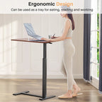 Escritorio de altura regulable para cama con ruedas, 75-110 cm, para 1 persona, color blanco