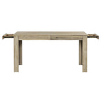 Juego de comedor extensible de 7 piezas de madera natural lavado / marrón+blanco, con capacidad para hasta 8 personas