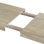 Juego de comedor extensible de 7 piezas de madera natural lavado / marrón+blanco, con capacidad para hasta 8 personas