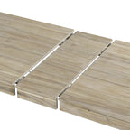 Juego de comedor extensible de 7 piezas de madera natural lavado / marrón+blanco, con capacidad para hasta 8 personas