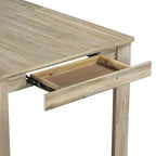Juego de comedor extensible de 7 piezas de madera natural lavado / marrón+blanco, con capacidad para hasta 8 personas