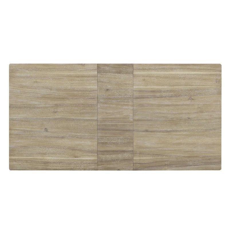 Juego de comedor extensible de 7 piezas de madera natural lavado / marrón+blanco, con capacidad para hasta 8 personas