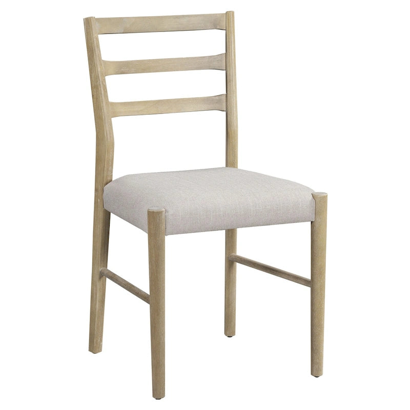 Juego de comedor extensible de 7 piezas de madera natural lavado / marrón+blanco, con capacidad para hasta 8 personas