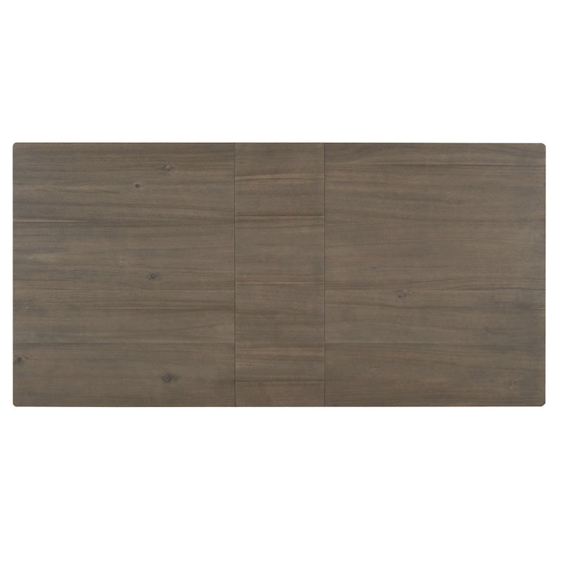 Juego de comedor extensible de 7 piezas de madera natural lavado / marrón+blanco, con capacidad para hasta 8 personas