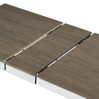 Juego de comedor extensible de 7 piezas de madera natural lavado / marrón+blanco, con capacidad para hasta 8 personas