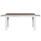 Juego de comedor extensible de 7 piezas de madera natural lavado / marrón+blanco, con capacidad para hasta 8 personas