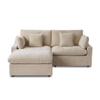 Sofá Seccional Modular de Lino Khaki con Otomana – 2/3/4 Asientos