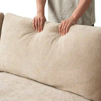 Sofá Seccional Modular de Lino Khaki con Otomana – 2/3/4 Asientos