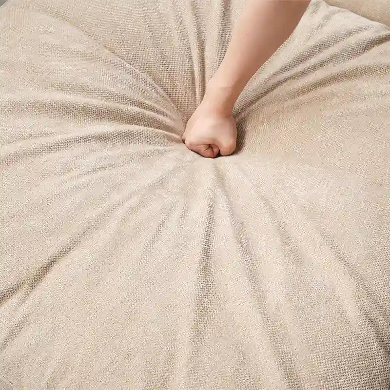 Sofá Seccional Modular de Lino Khaki con Otomana – 2/3/4 Asientos