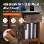 Mesa auxiliar rústica de madera natural con cajón y regleta, 1 pieza