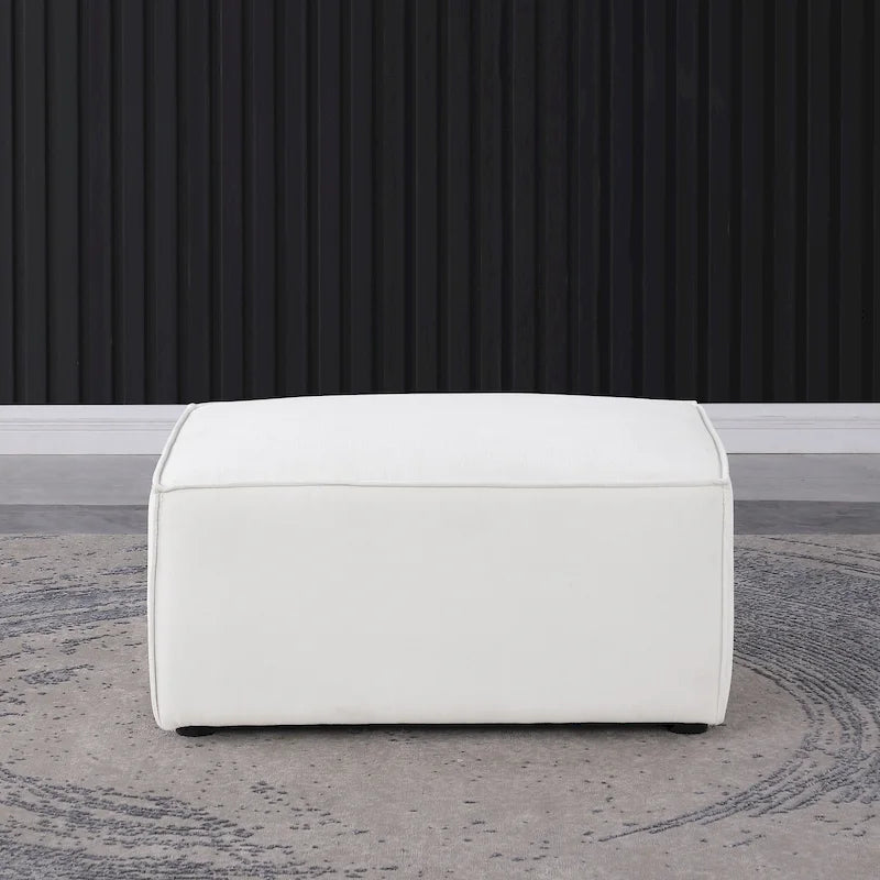 Sofá modular seccional de chenilla gris azulado/blanco, configuraciones de 2 a 6 plazas