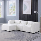 Sofá modular seccional de chenilla gris azulado/blanco, configuraciones de 2 a 6 plazas