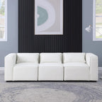 Sofá modular seccional de chenilla gris azulado/blanco, configuraciones de 2 a 6 plazas