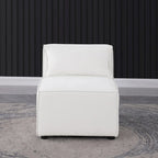 Sofá modular seccional de chenilla gris azulado/blanco, configuraciones de 2 a 6 plazas