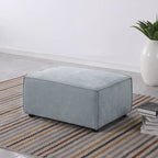 Sofá modular seccional de chenilla gris azulado/blanco, configuraciones de 2 a 6 plazas