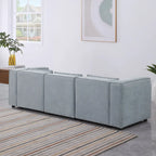 Sofá modular seccional de chenilla gris azulado/blanco, configuraciones de 2 a 6 plazas