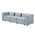 Sofá modular seccional de chenilla gris azulado/blanco, configuraciones de 2 a 6 plazas