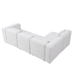 Sofá modular seccional de chenilla gris azulado/blanco, configuraciones de 2 a 6 plazas