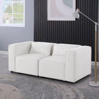 Sofá modular seccional de chenilla gris azulado/blanco, configuraciones de 2 a 6 plazas
