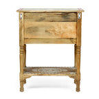 Mesa auxiliar de madera de mango natural, pintada a mano estilo bohemio, 3 cajones, individual