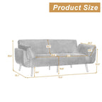 Sofá cama convertible de 2 plazas de pana – Verde / Azul marino / Gris / Beige / Caqui