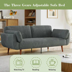 Sofá cama convertible de 2 plazas de pana – Verde / Azul marino / Gris / Beige / Caqui