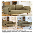 Sofá cama convertible de 2 plazas de pana – Verde / Azul marino / Gris / Beige / Caqui