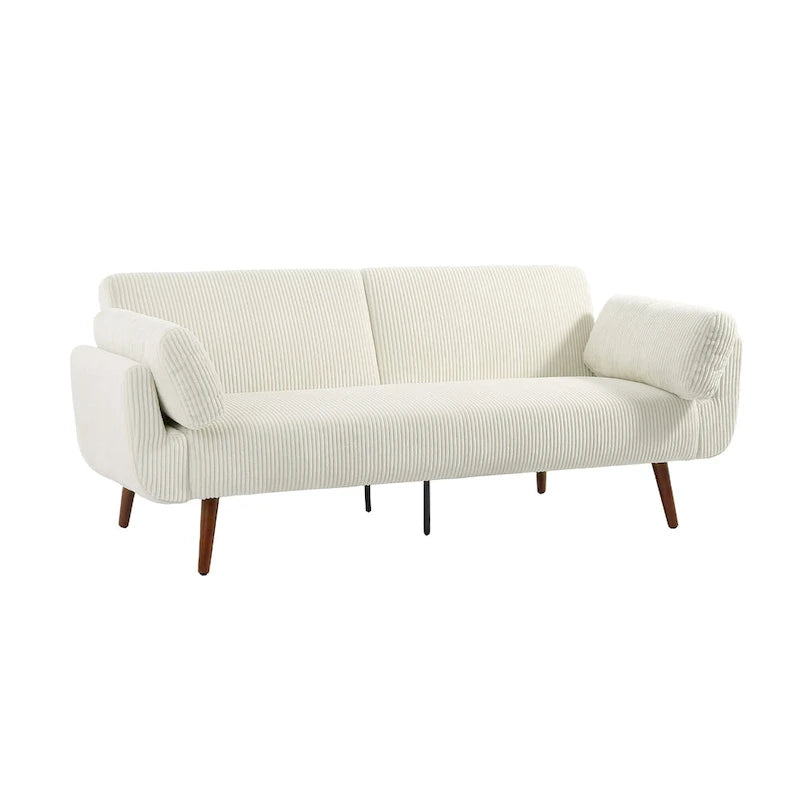 Sofá cama convertible de 2 plazas de pana – Verde / Azul marino / Gris / Beige / Caqui