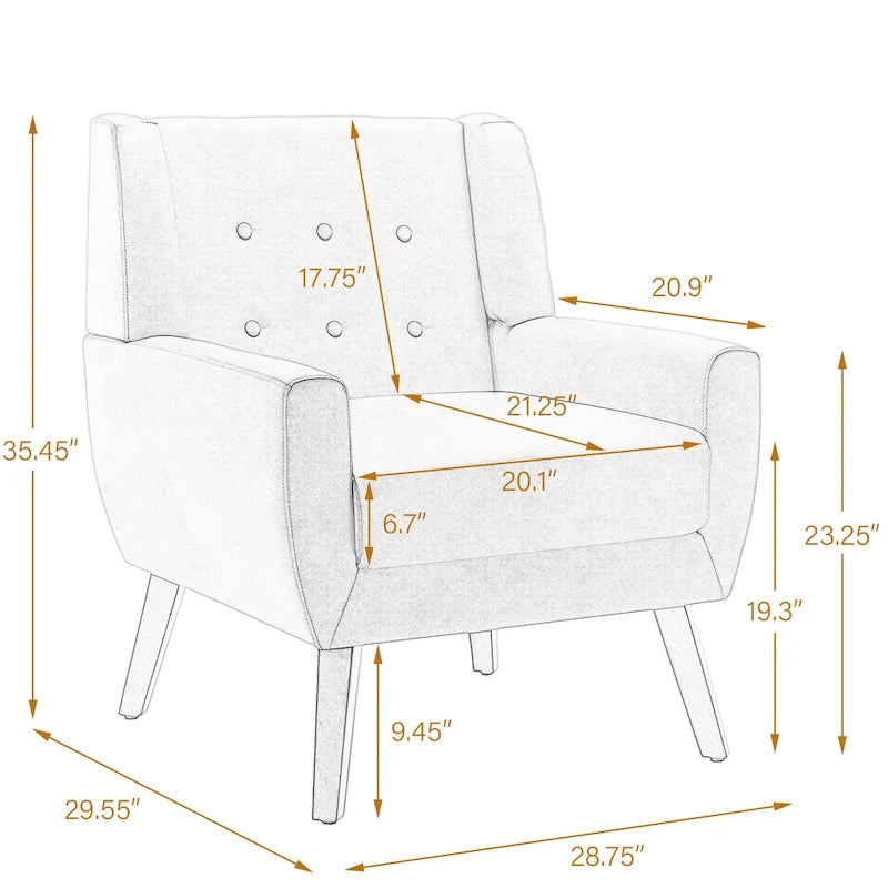 Sillón decorativo de piel sintética tufted negro/marrón/café/crema/verde, individual